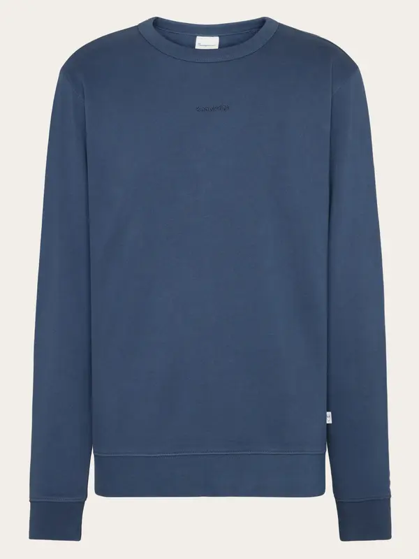 Regenerative Organic Cotton Embroidery Crew Neck GOTS/Vegan - Vintage Indigo