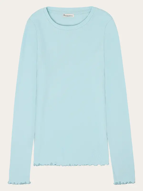 Regenerative Organic Cotton Rib Long Sleeve GOTS/Vegan - Aqua Esque