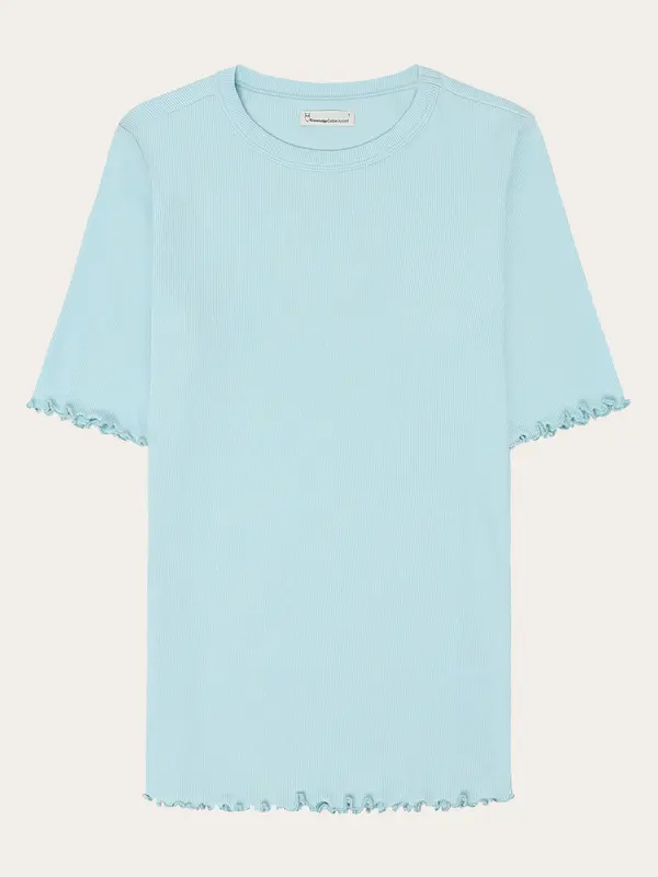 Regenerative Organic Cotton Rib T-Shirt GOTS/Vegan - Aqua Esque