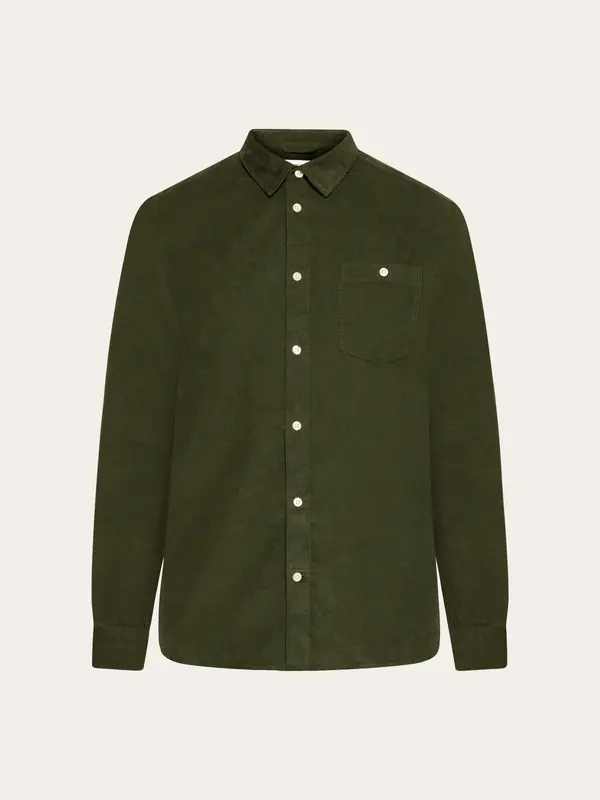 Regular fit corduroy shirt - Forest Night