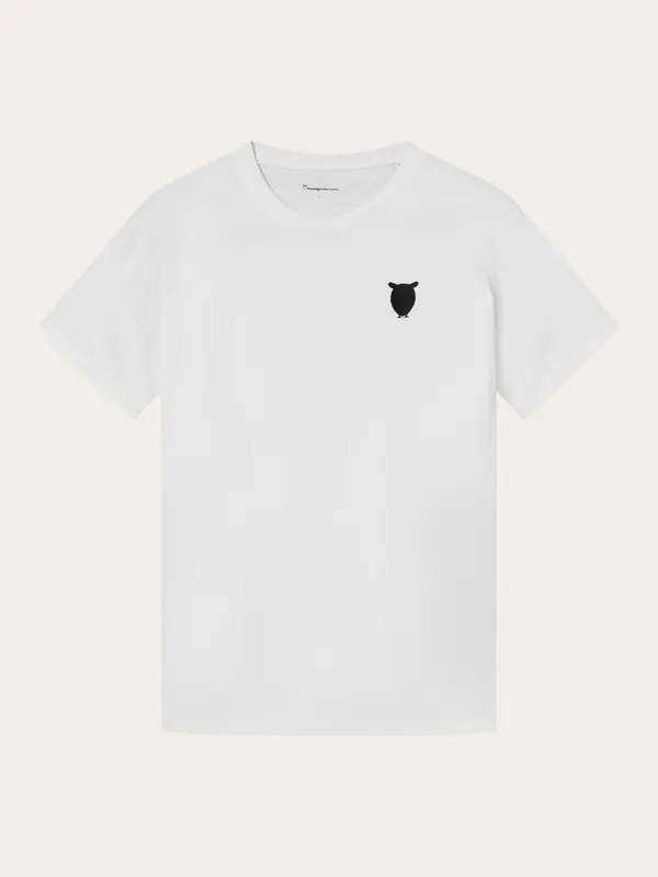 Regular fit owl chest embroidery t-shirt - Bright White