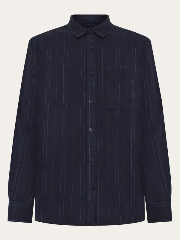 Regular fit striped shirt - GOTS/Vegan - Navy