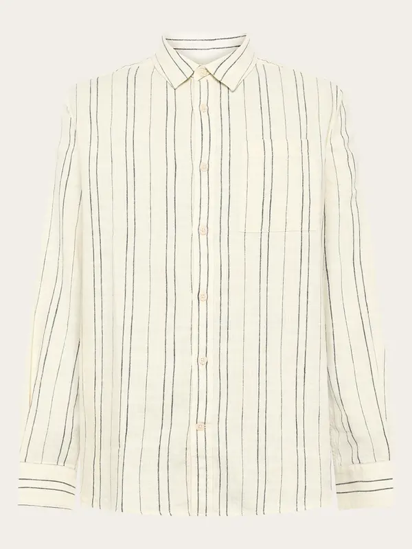 Regular fit striped shirt - GOTS/Vegan - White stripe