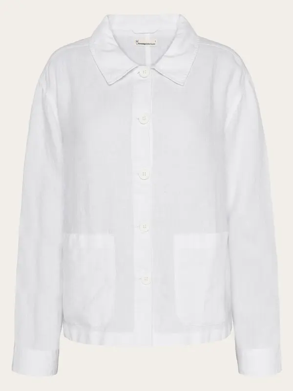Regular linen overshirt - GOTS/Vegan - Bright White