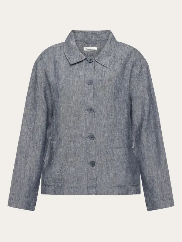 Regular linen overshirt - GOTS/Vegan - Vintage Indigo