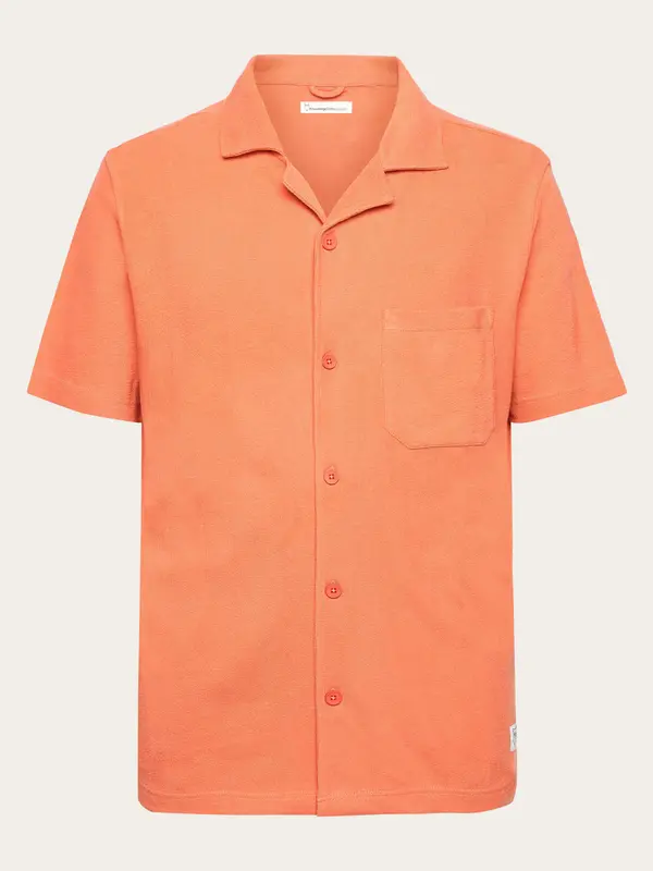 Relaxed bouclé short sleeve shirt - Langoustino