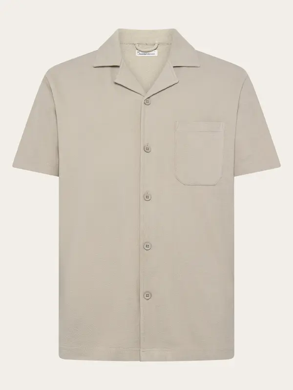 Relaxed bouclé short sleeve shirt - Light feather gray