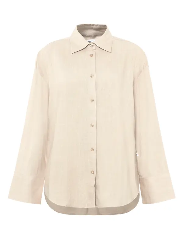 Relaxed linen blend shirt - Egret
