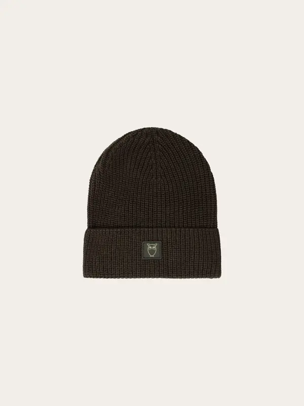 Rib badge beanie - Forest Night