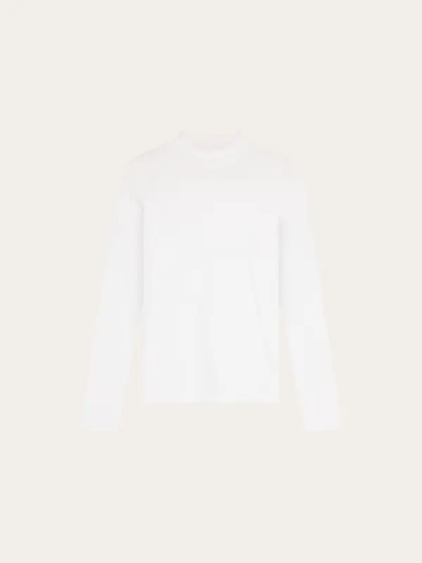 Rib high neck LS - Star White