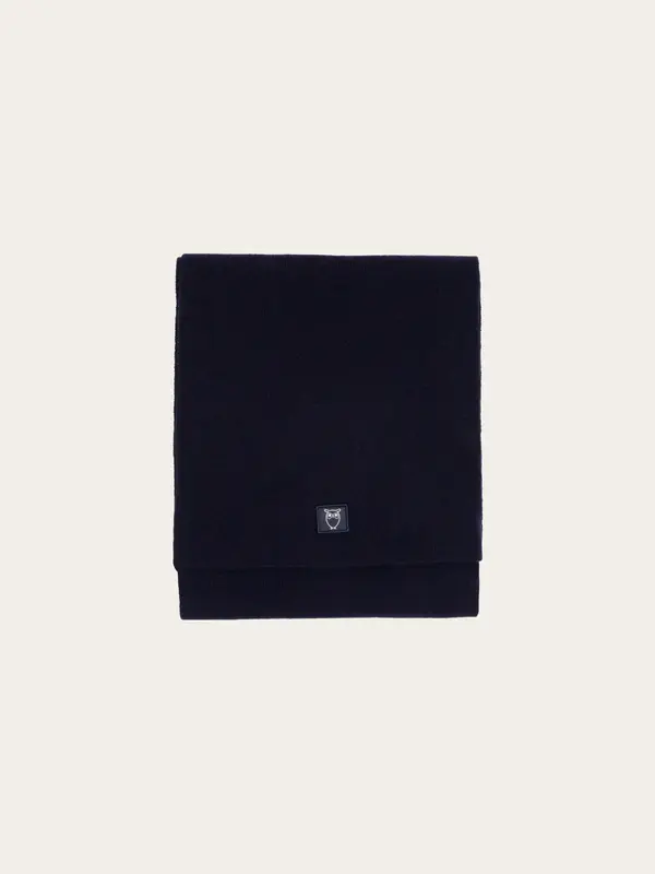 Rib knit wool scarf - Total Eclipse