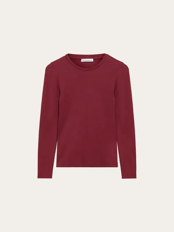 Rib Scoop neck long sleeved - Burgundy