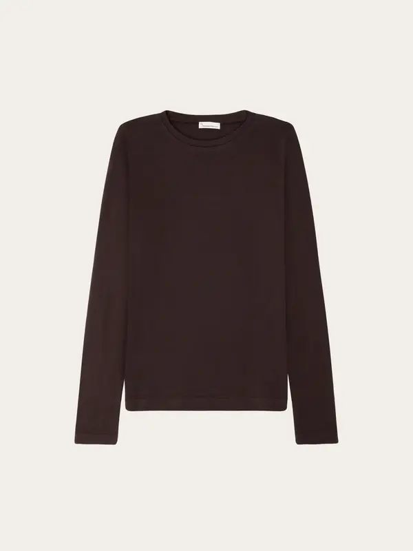 Rib Scoop neck long sleeved - Chocolate Torte