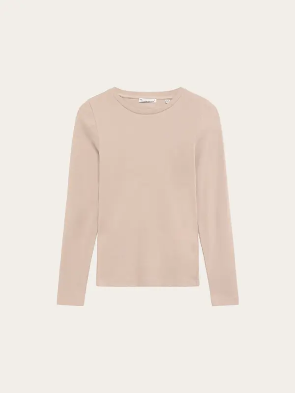 Rib Scoop neck long sleeved - Light feather gray