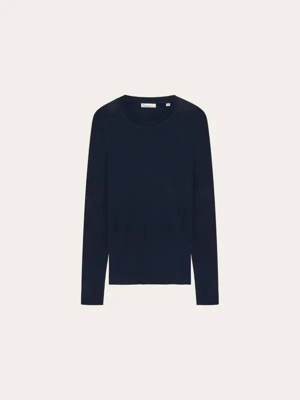 Rib Scoop neck long sleeved - Night Sky