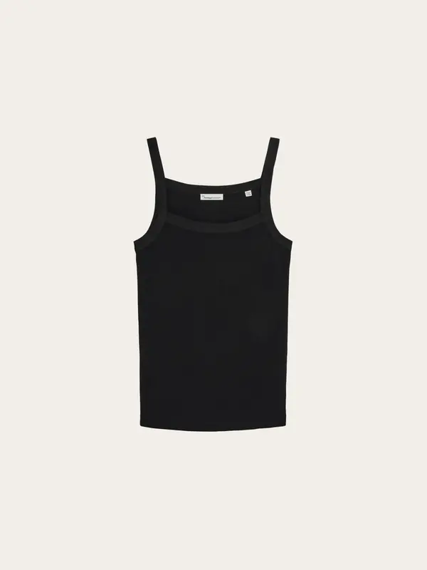 Rib strap top - Black Jet