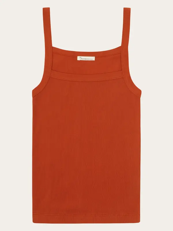 Rib strap top - Burnt Brick