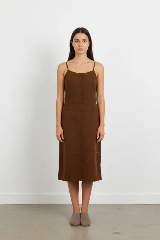 Robe À Bretelles Marron - Taille S/36