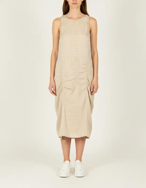 Robe beige à carreaux - Taille XS/34
