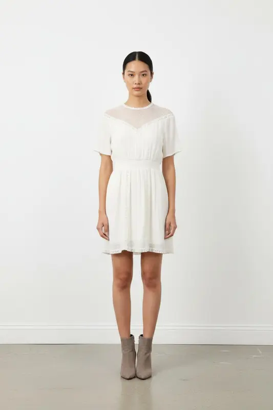 Robe blanche avec dentelle - Taille M/38