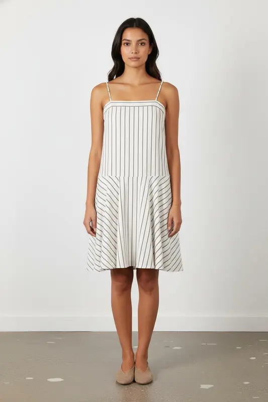 Robe blanche rayée - Taille XL/42