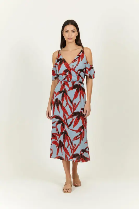 Robe Bleu et Rouge - Taille L/40