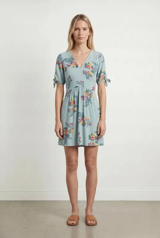 Robe bleue à motifs - Taille XS/34