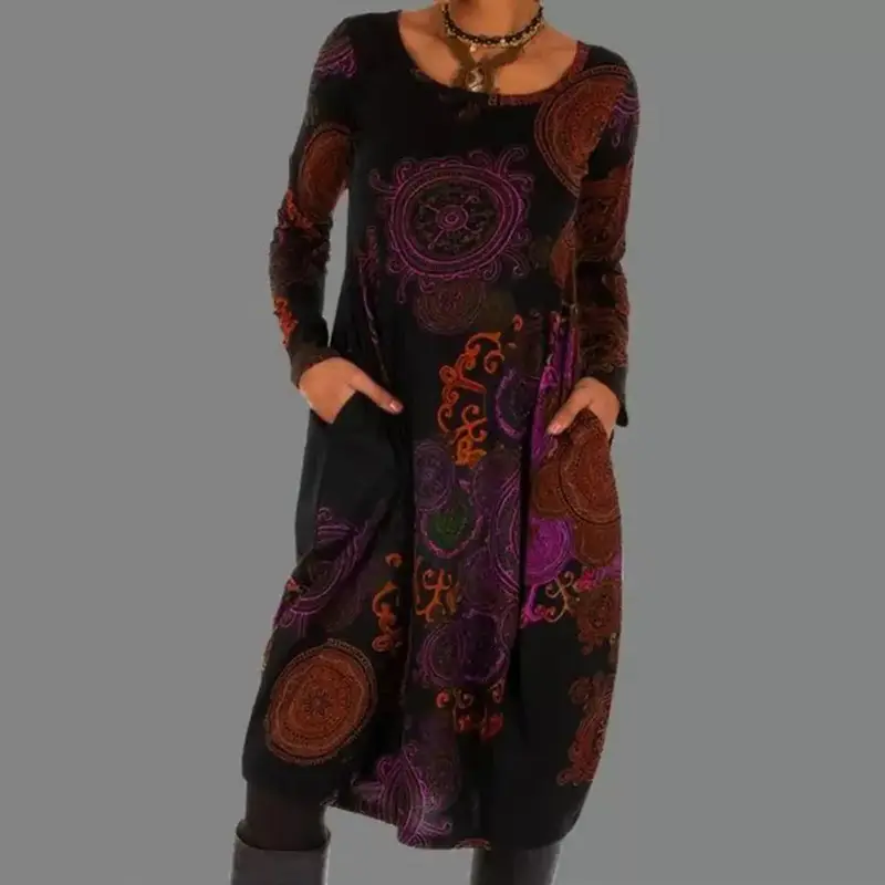 Robe bohème femme manches longues