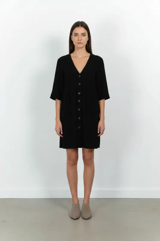 Robe Boutonnée Noire - Taille XS/34