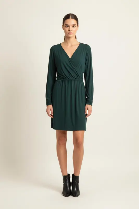 Robe Cache-Cœur Verte - Taille M/38