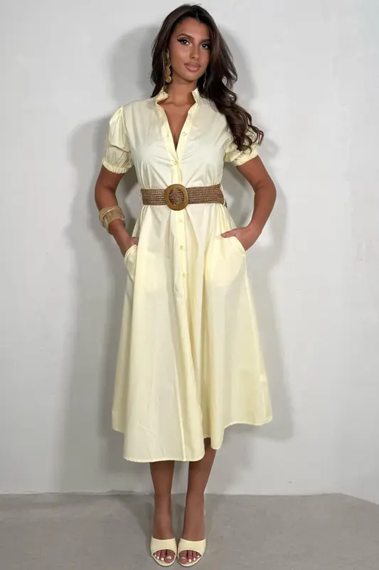 Robe Ceinturée en Coton – Silhouette Marquée & Style Élégant