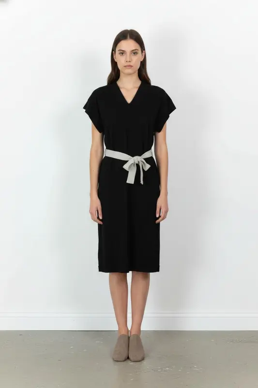 Robe Ceinturée Noire et Beige - Taille XS/34