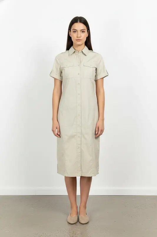 Robe Chemise Beige - Taille S/36 - imparfaites