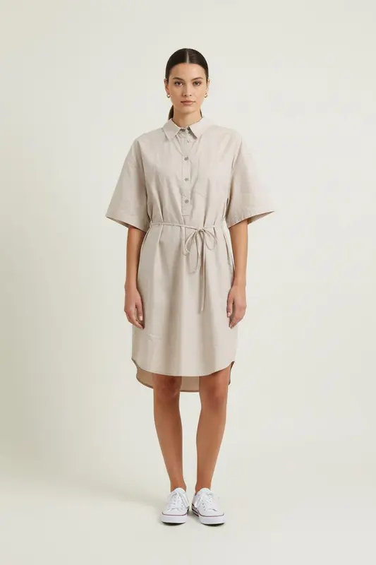 Robe Chemise Beige - Taille XS/34