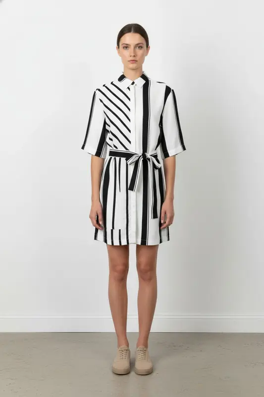 Robe Chemise Blanche et Noire - Taille S/36