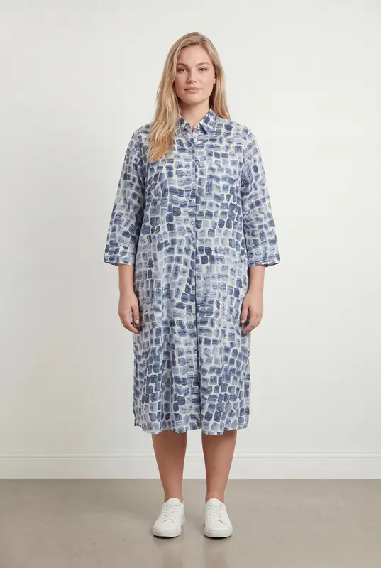 Robe Chemise Bleue et Blanche - Taille XXXL/46