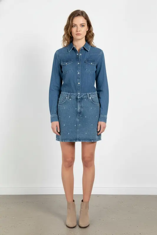 Robe Chemise Bleue - Taille L/40