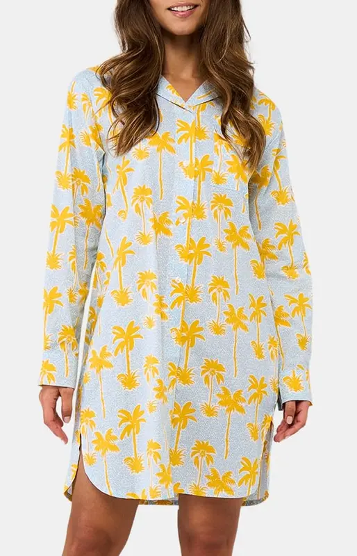 Robe chemise en voile de coton - Palmier