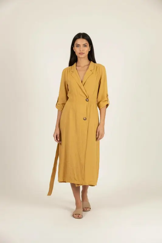 Robe Chemise Jaune - Taille XS/34