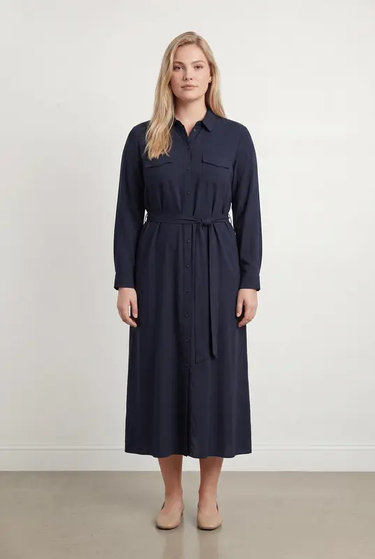 Robe chemise longue Bleue - Taille XXL/44