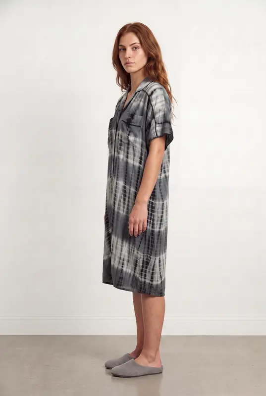 Robe Chemise Noire et Grise - Taille M/38