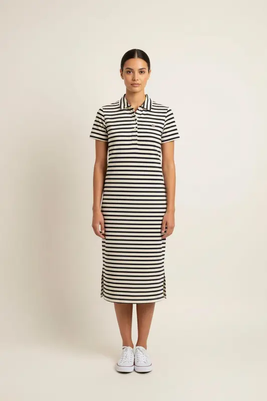 Robe Chemise Rayée Noire et Blanche - Taille M/38