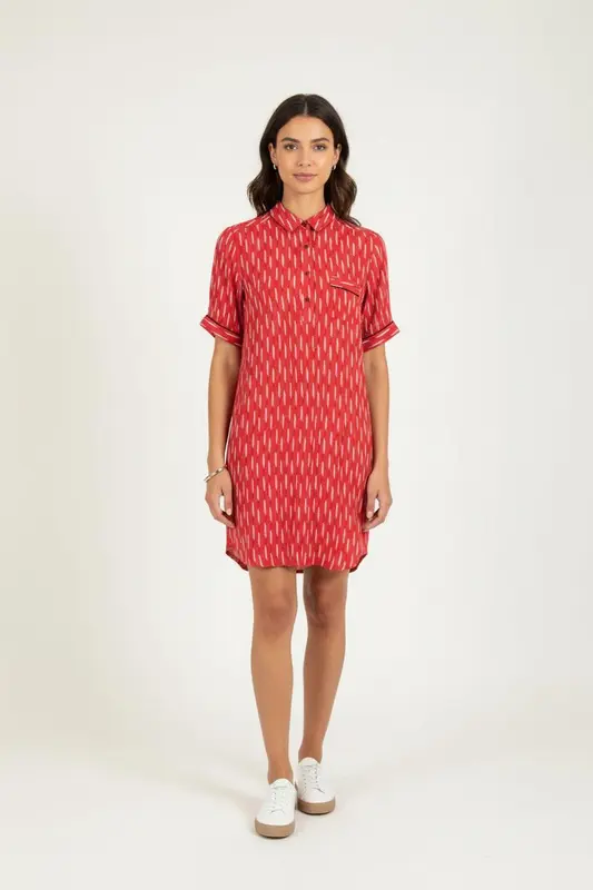 Robe Chemise Rouge et Blanche - Taille S/36