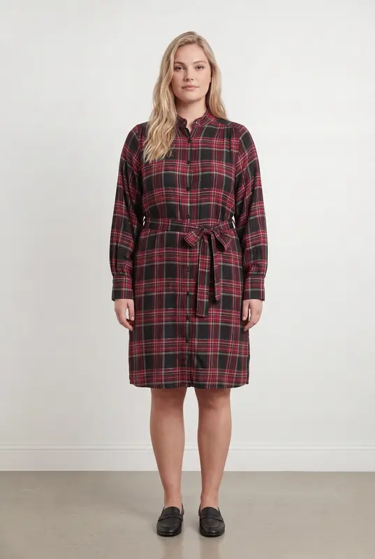 Robe Chemise Rouge et Noire - Taille XXL/44