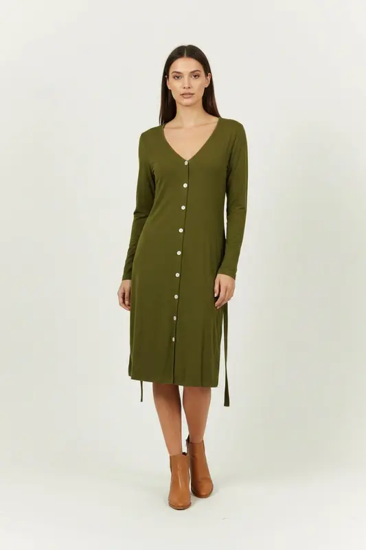 Robe Chemise Verte - Taille XS/34