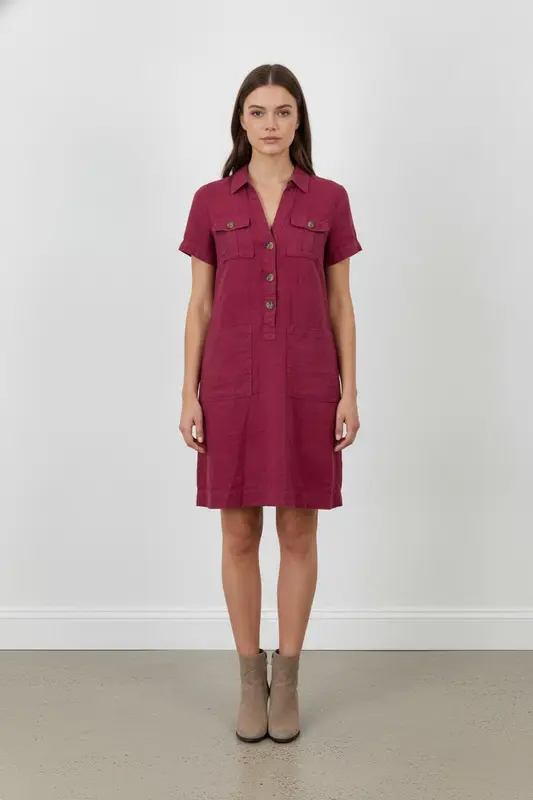 Robe Chemisier Bordeaux - Taille S/36