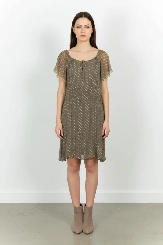 Robe Courte Beige à Pois - Taille M/38