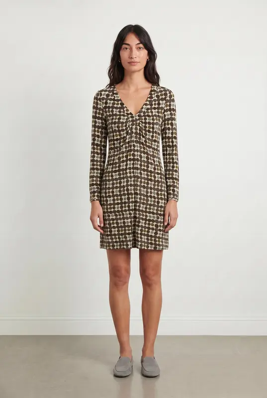 Robe Courte Beige et Marron - Taille S/36
