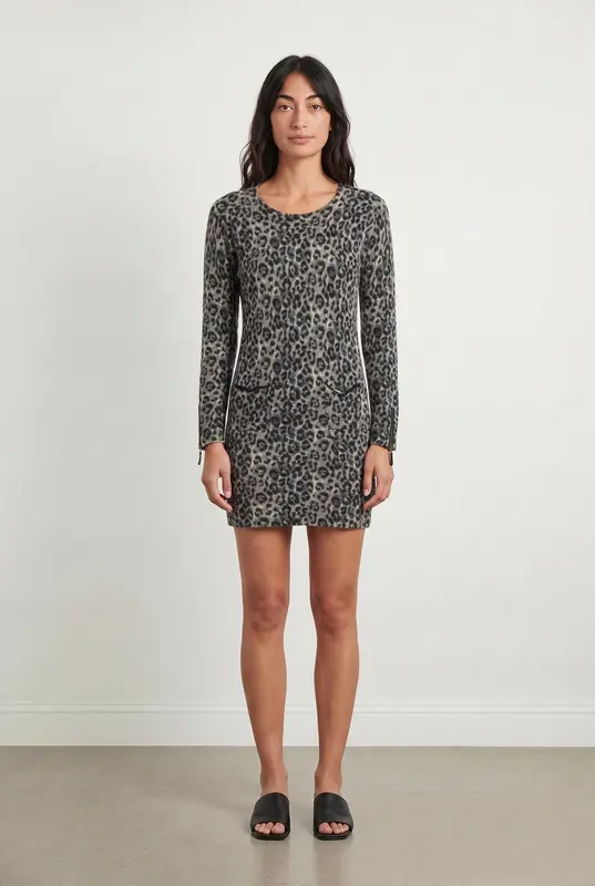 Robe Courte Beige et Noir - Taille S/36
