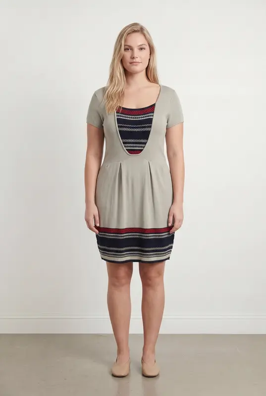 Robe Courte Beige et Noir - Taille XL/42